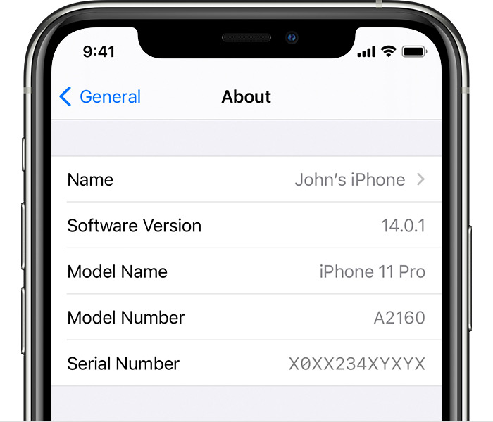 iphone11 setting serial number ios14